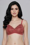 Zivame Bare Whispers Padded Non Wired Medium Coverage Lace Bra - Dusty Cedar — thumbnail 4